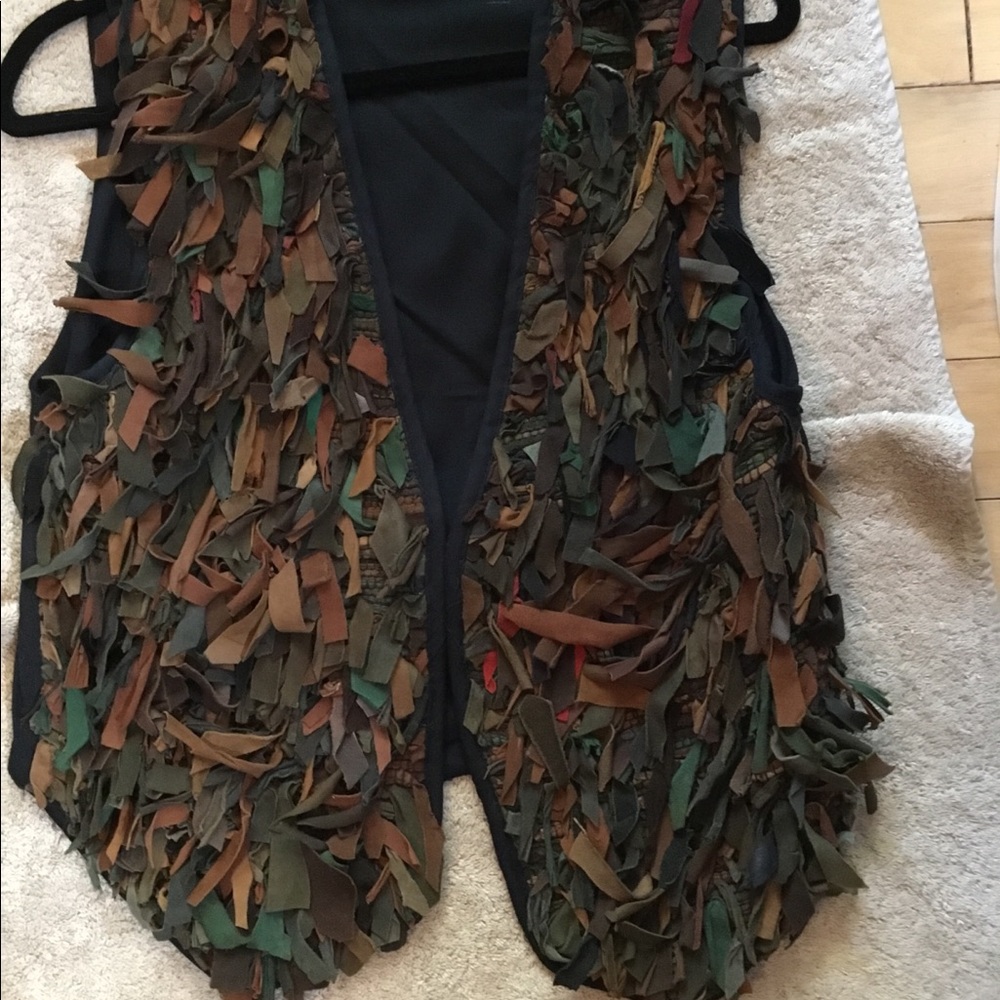 AL Leather Fringe Vest